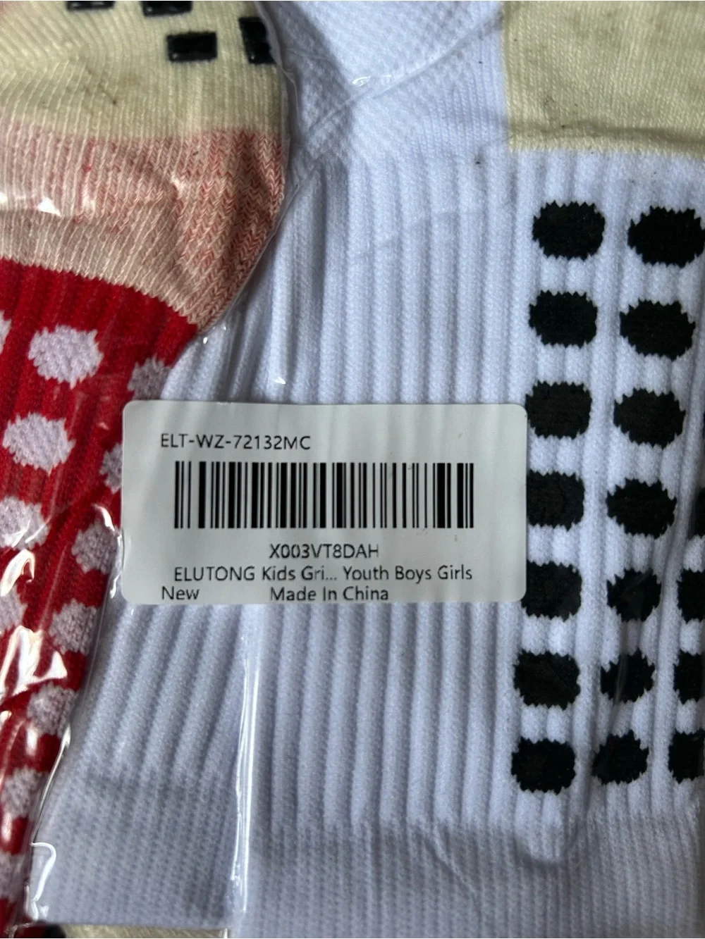ELUTONG Kids Youth Grip Socks Non Slip Sports Soccer Multicolor New 4 pack